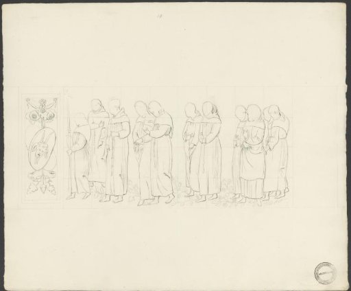Panel with monks