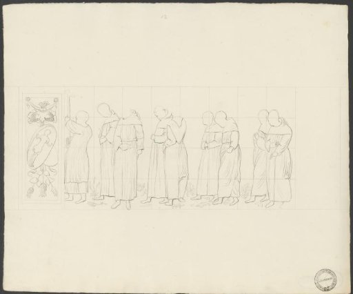 Panel with monks