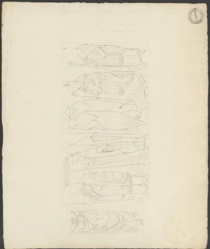 Panel with bishops and cardinals