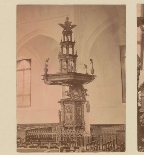 Pulpit with woodcarving