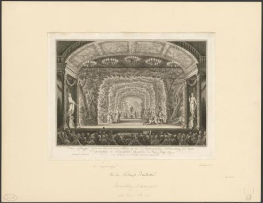 Stage performance for the royal couple in the theatre on the Keizersgracht in Amsterdam, 1768