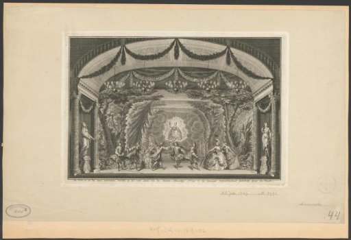 Stage performance at the reopening of the theatre on the Keizersgracht in Amsterdam, 1749