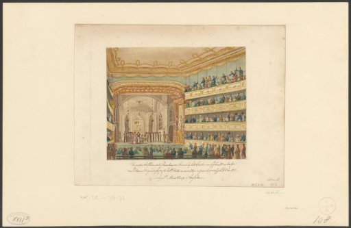 Performance of Gijsbrecht van Aemstel in the theatre in Amsterdam, ca. 1810-1813