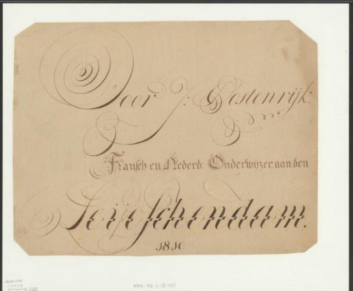 Calligraphy on a teacher from Leidschendam