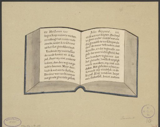 Open book with two pages from The Life of John Sheppard