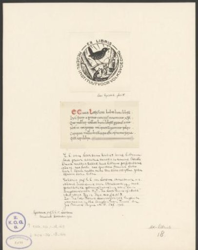 Ex libris of the Netherlands Institute for Nutrition