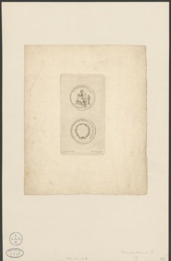 Front and back of a medal of the Academy of Fine Arts in Amsterdam