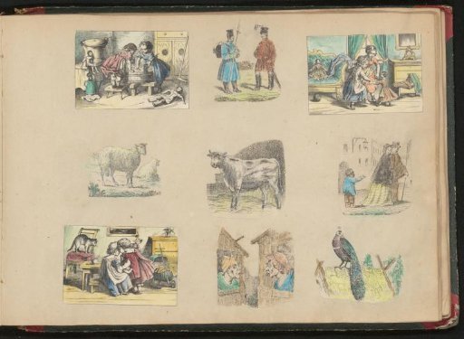 Album page with 9 print fragments