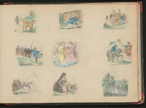 Album page with 9 print fragments