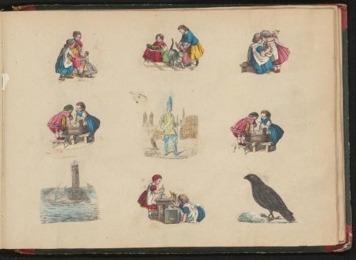 Album page with 9 print fragments