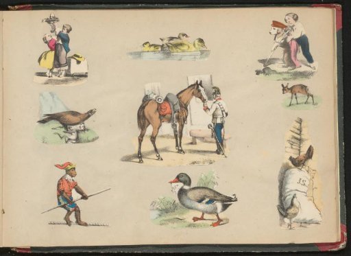 Album page with 9 print fragments