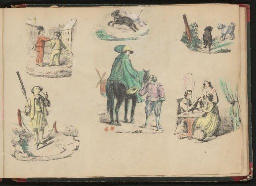 Album page with 6 print fragments