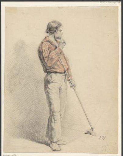 Standing Man with Pipe and Mop