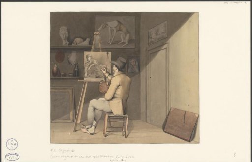 Painter in his studio