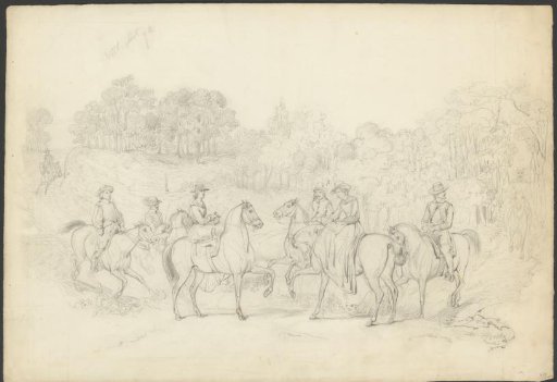 Company on Horseback in the Forest