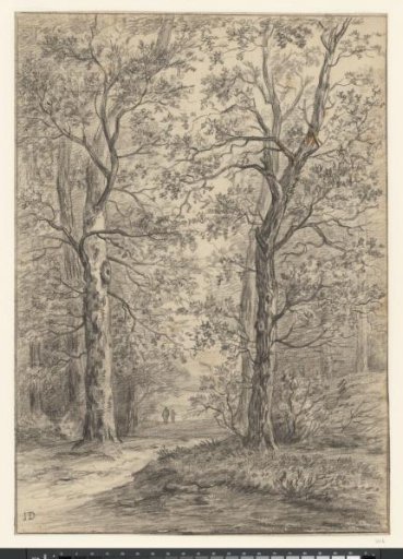 Wooded Landscape with Two Figures in the Distance