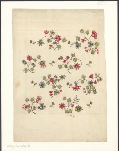 Design for a chintz with flowers and branches