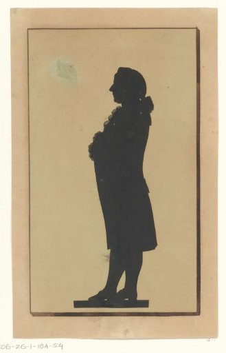 Silhouette Portrait of an Unknown Standing Man with Crossed Arms