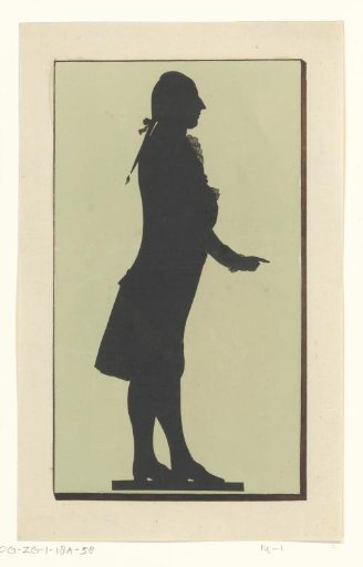 Silhouette Portrait of an Unknown Standing Man with Pointing Finger