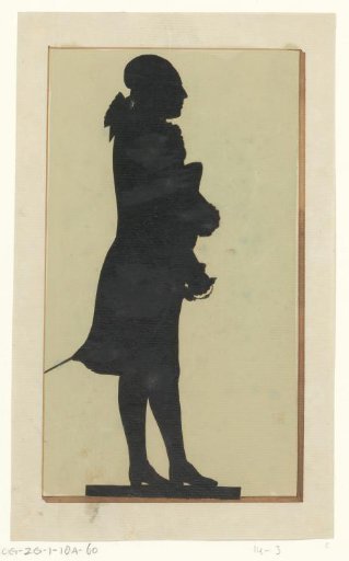 Silhouette Portrait of an Unknown Standing Man with Saber