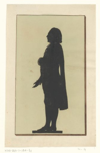 Silhouette Portrait of an Unknown Standing Man with Outstretched Hand