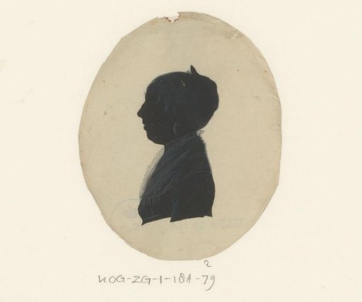 Silhouette Portrait of an Unknown Woman with a Standing Collar