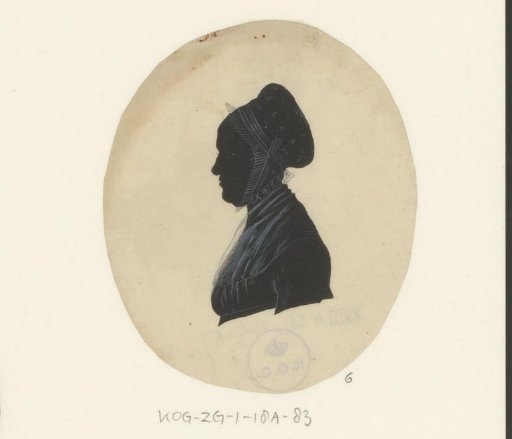 Silhouette Portrait of an Unknown Old Woman with Cap