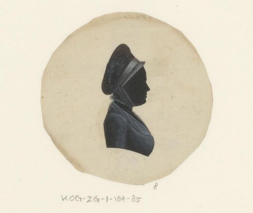 Silhouette Portrait of an Unknown Old Woman with Cap