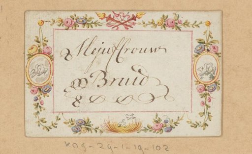 Wedding card for 'Miss Bride'