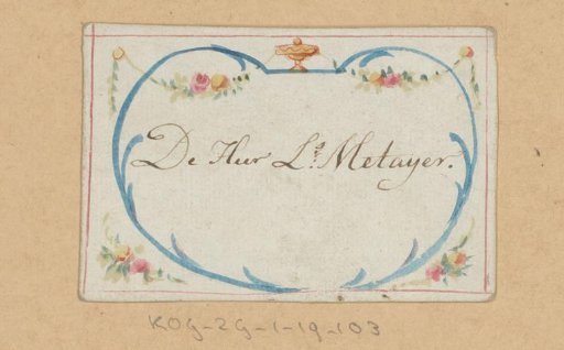 Wedding card for 'Mr. L.s Metayer'