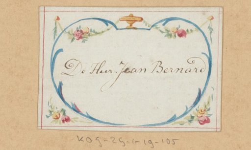 Wedding card for 'Mr. Jean Bernard'
