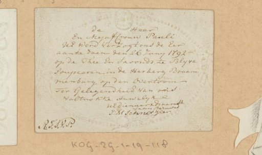 Invitation to Mr. and Miss Pauli