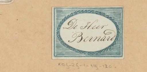 Calling card for 'Mr. Bernard'