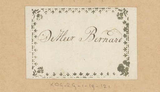 Calling card for 'Mr. Bernard'