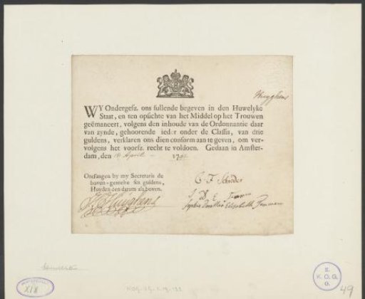 Declaration form for the marriage tax
