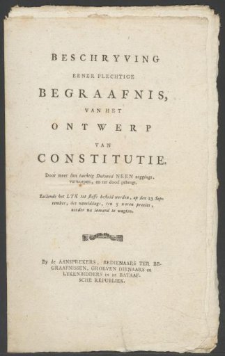 Pamphlet on the funeral of the Constitution, 1797