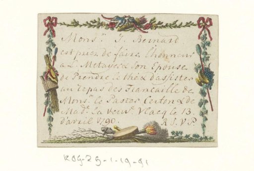 Invitation to Mr. J. Bernard