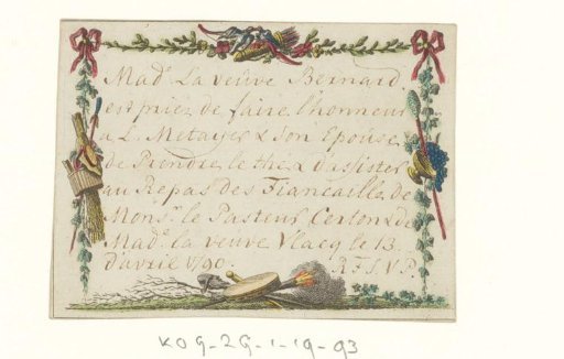 Invitation to Madame veuve Bernard