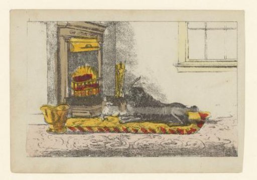 Kardoes and Muizenschik in Front of the Fireplace