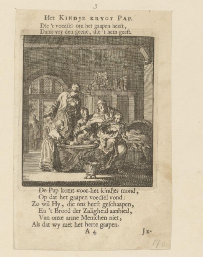Child being fed porridge