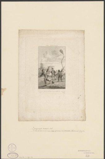 Four Boys Playing with a Kite