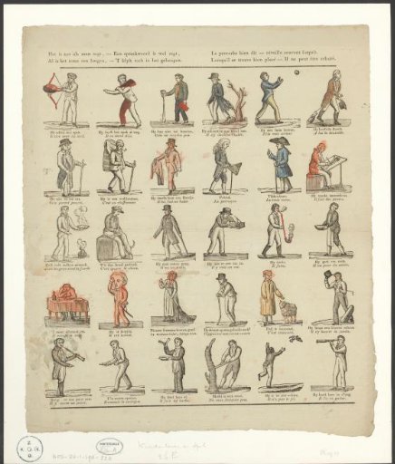 Men depicting proverbs