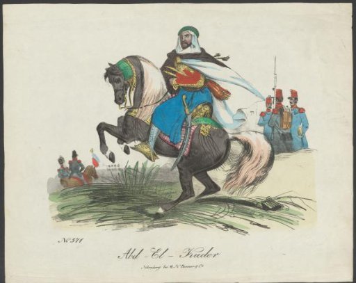 Abd al-Kader, bey of Mascara, on a rearing horse