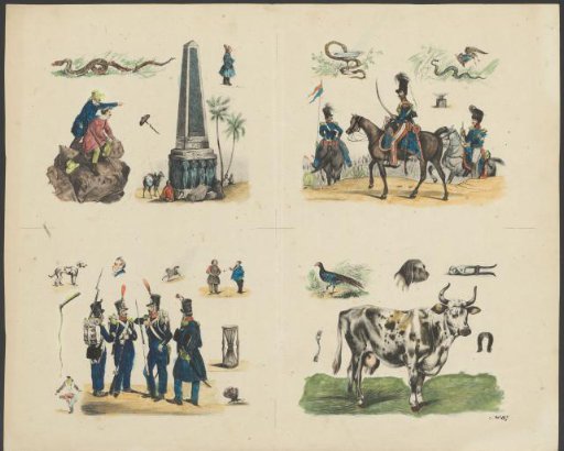 Travellers, soldiers and a bull