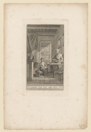 Praying child and a mother at table