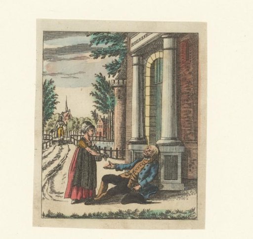 Woman giving a man money