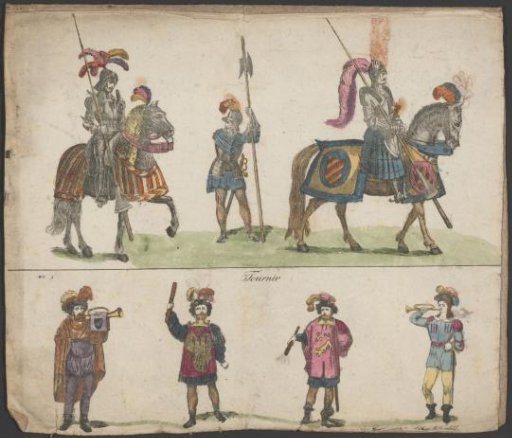 Various costumes from a medieval army