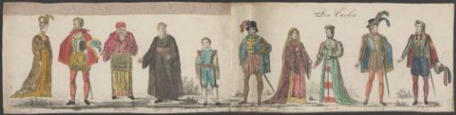 Ten costumes for the play Don Carlos