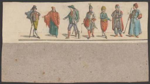 Costumes of seven men