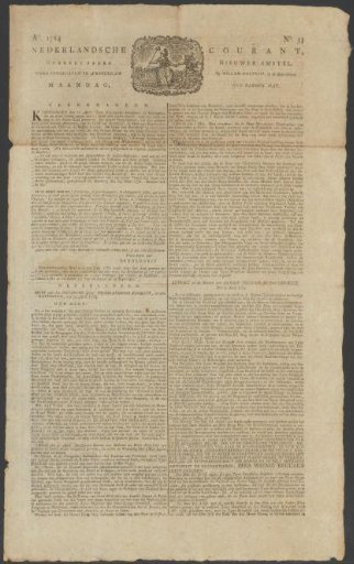 Dutch Newspaper, 3 May 1784